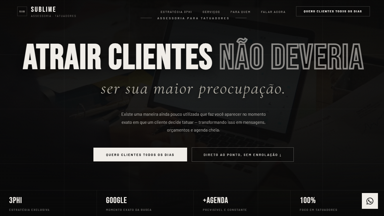 Site para Agência de Marketing Sublime