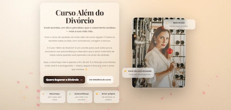 Landing Page profissional de alta conversão focada para vendas de cursos.