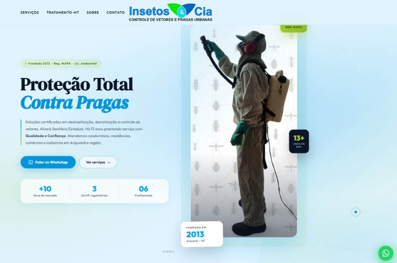 Site Inseto e Cia - Controle de Pragas