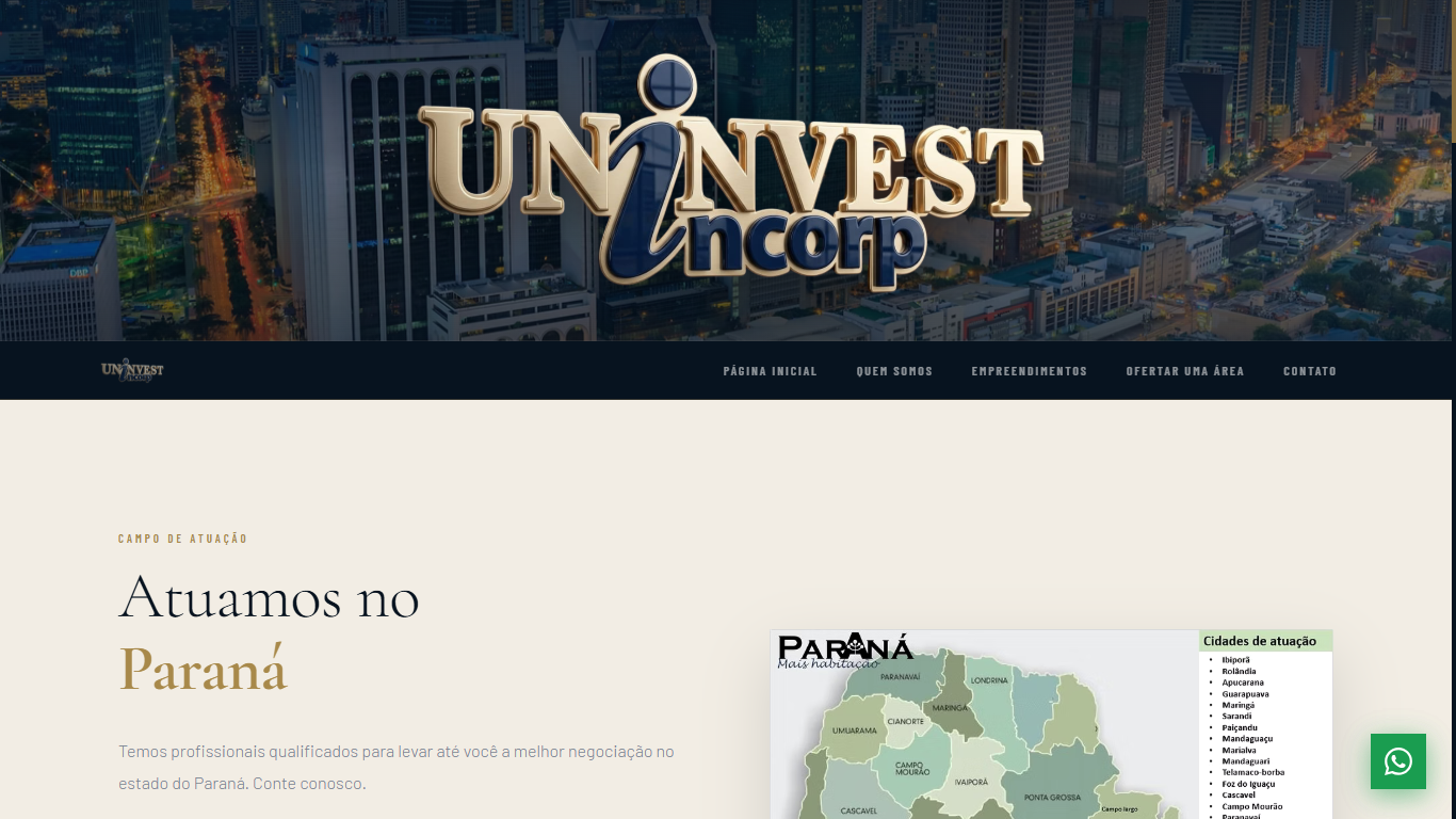 Site Uninvest Incorp - Investimentos imobiliários 